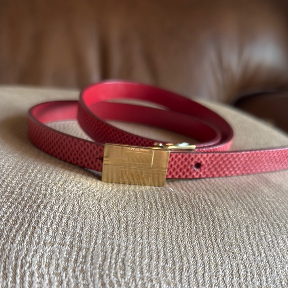 Gucci Red Belt with Gold Buckle